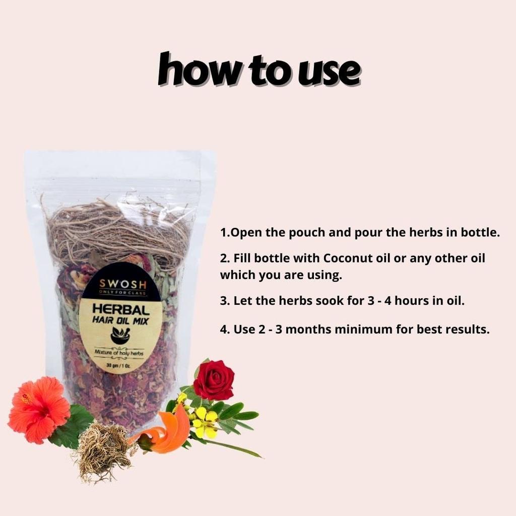 Травяная смесь для волос (30 г), Herbal Hair Oil Mix,  Swosh