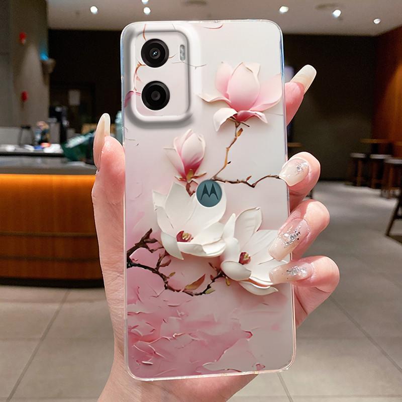 For Motorola Moto G05 E15 Case 2024 Fashion Butterfly Flower Clear Soft Silicone TPU Capa Phone Cover For MotoG05 MotoE15 Fundas