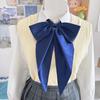 6 Colors New Fashion Solid Color Red Bowties Oversized Bowknot Women College Girls JK Ties Uniform Sailor Suit Butterfly Knot