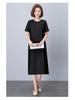 Women's Summer 2025 Pure Cotton Short Sleeve Dress - Loose Fit, Plus Size, Belly-Slimming, Casual for Middle-Aged Moms