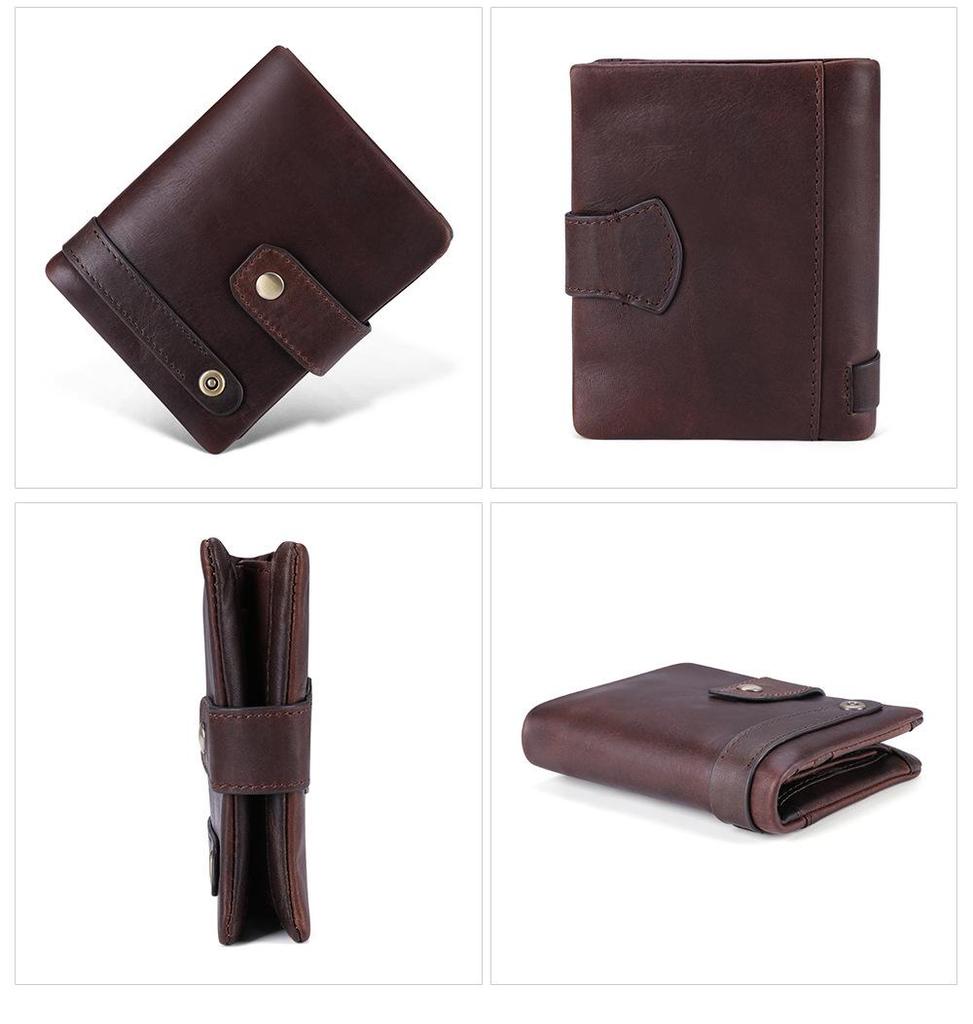 Men's Vintage Crazy Horse Leather Wallet: Cross-Border Coin Purse & Retro Card Holder