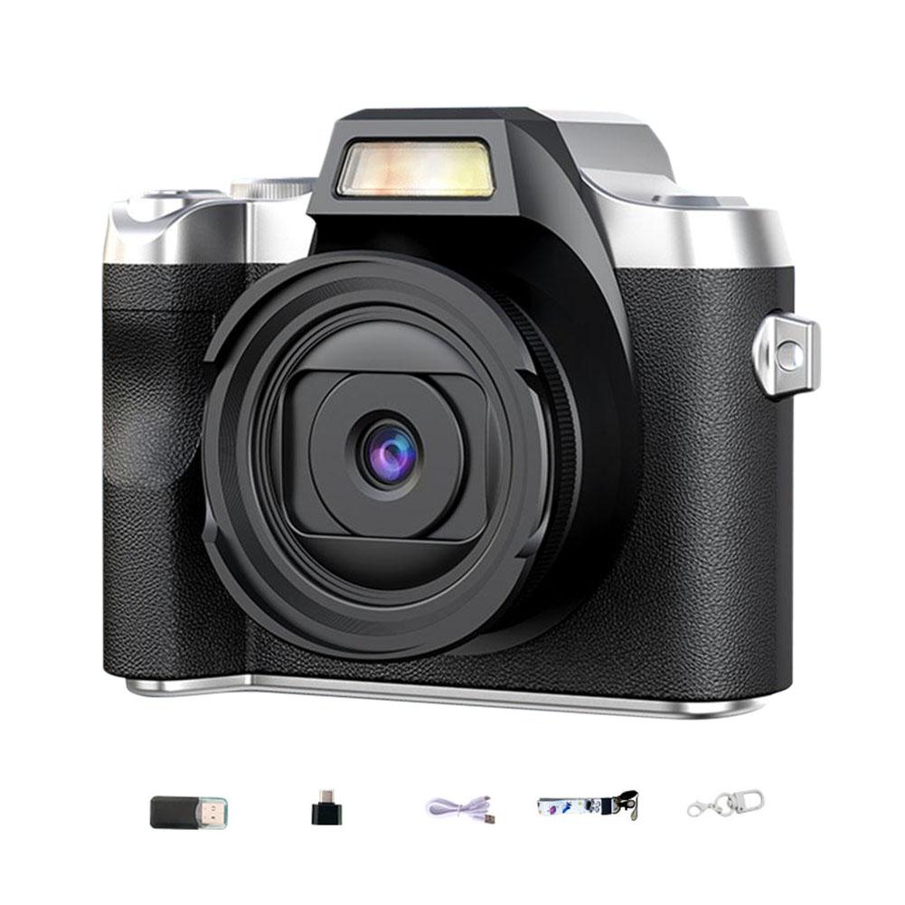 

64MP HD Video Recorder Type-C Rechargeable Portable Vlog Camcorder 400mAh Retro Digital Camera for Teens Adult Beginner Gifts чорний