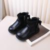 2024 Kinder Leder Plüsch Stiefel für Mädchen Winter Neue Mode Koreanischer Stil Weiche Sohle Rutschfest Vielseitig Schick Reißverschluss Schuhe