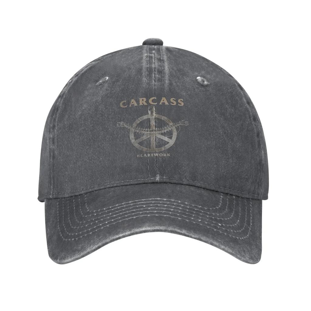 Summer Carcass Band Baseball Cap Sun Heartwork 1993 Dropshipping Print Washed Trucker Hat Men Women Y2k Kpop Rock Baseball Caps