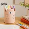 Cute Bear 2-in-1 Pen Holder & Phone Stand, Macaron Colors Desk Organizer, Large Capacity Storage for Pens Makeup Brushes Scissors Stationery, Gift