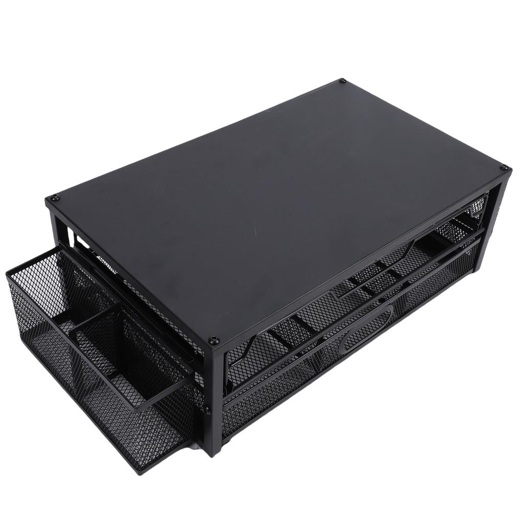 2 Tier Coffee Pod Holder Coffee Capsule   Pull Out Drawers for Kitchen Countertop Coffee Station Black