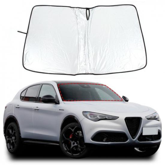 Auto-Sonnenschutz Windschutzscheibe Fenster Sonnenschutz Abdeckung für Alfa Romeo Stelvio 17+