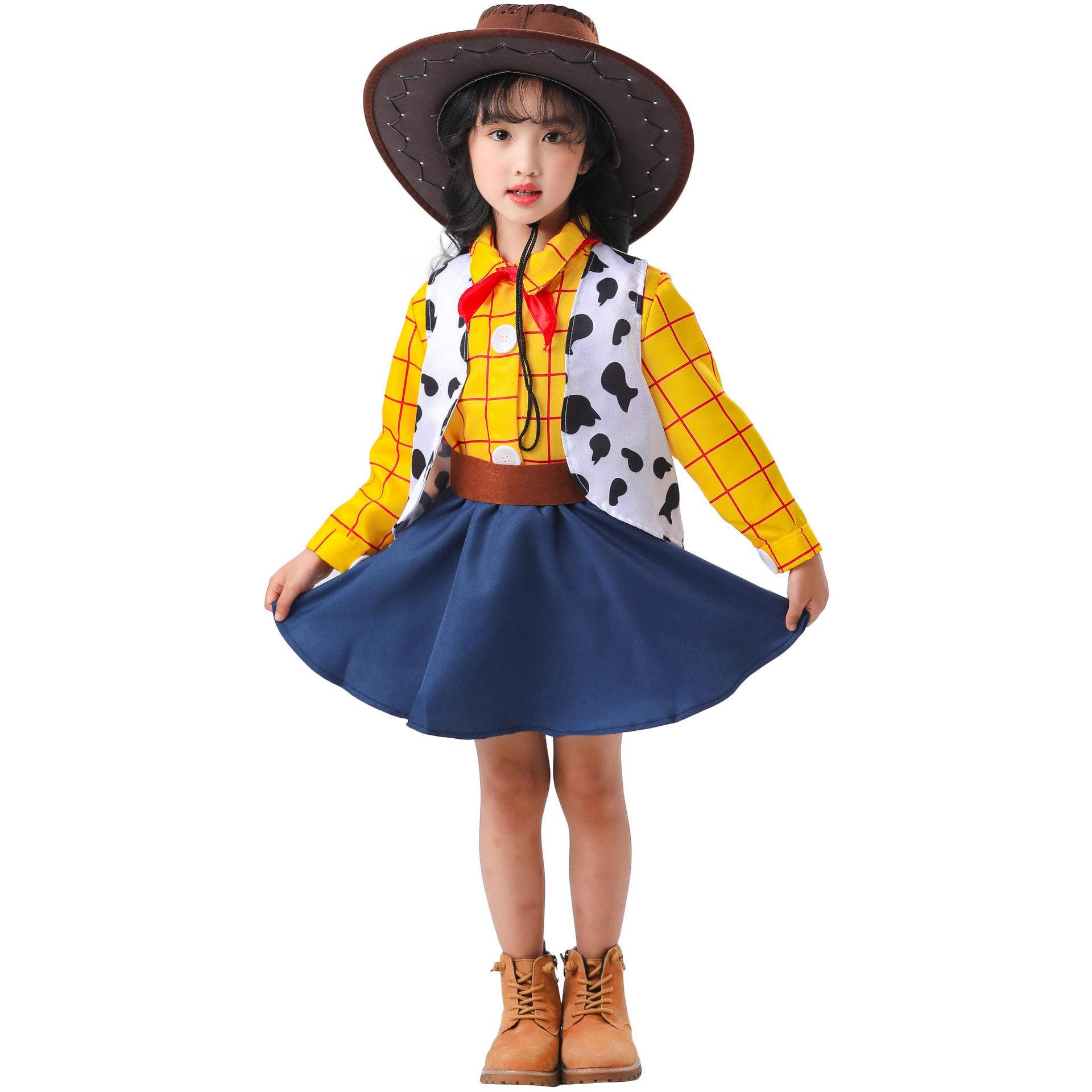 

- Children s denim clothing, June 1st Children s Day Girls Toy Story Girls Woody cos clothing dance clothing M Code - (110)
