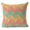 Retro Geometry Linen Pillowcase Car Office Seat Linen Cushion Cover Sitting Room Sofa Decorative Pillowcase 45*45Cm