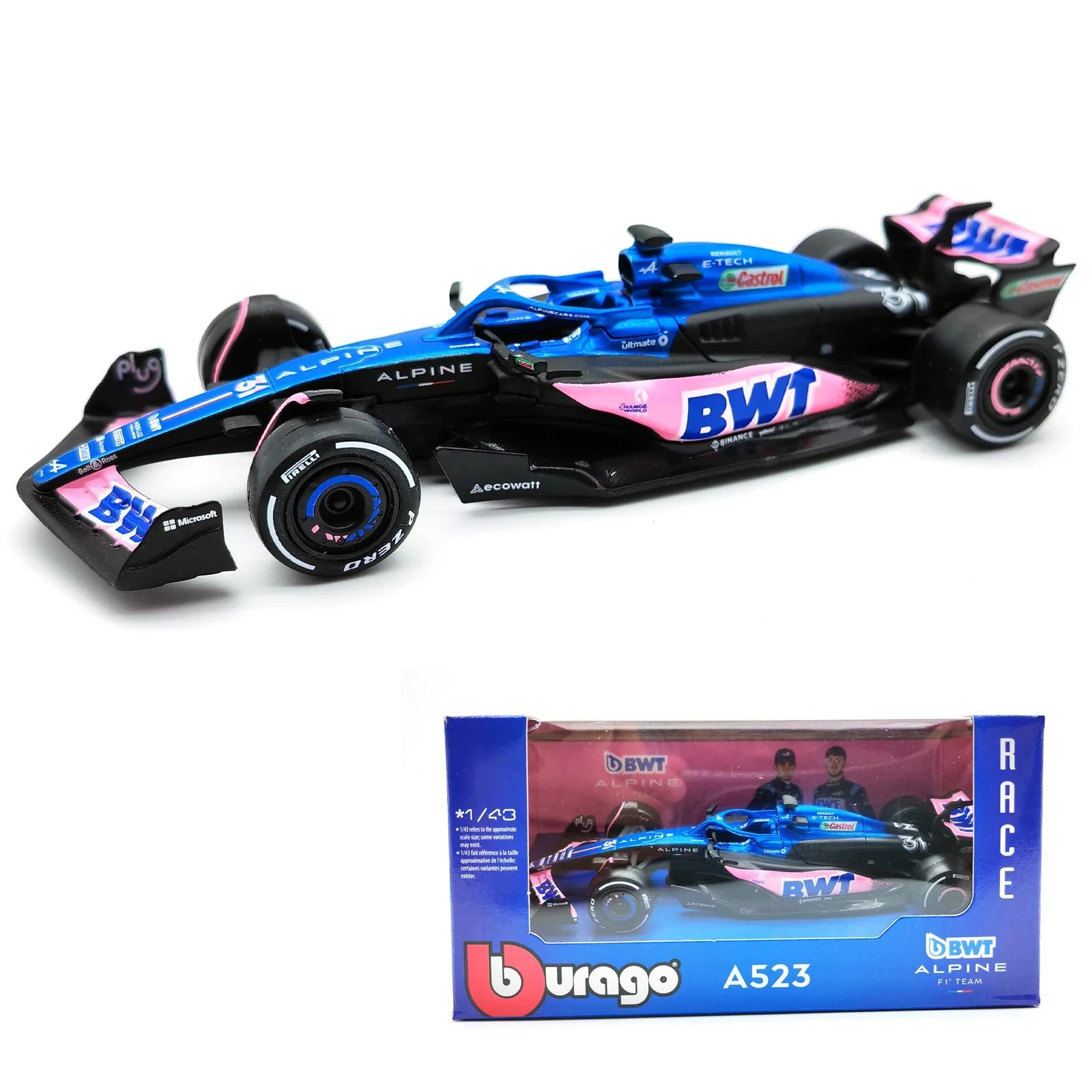 

Bburago 1:43 BWT Alpine 2023 A523 #10 #31 F1 Racing Formula Car Static Simulation Diecast Alloy Model Car