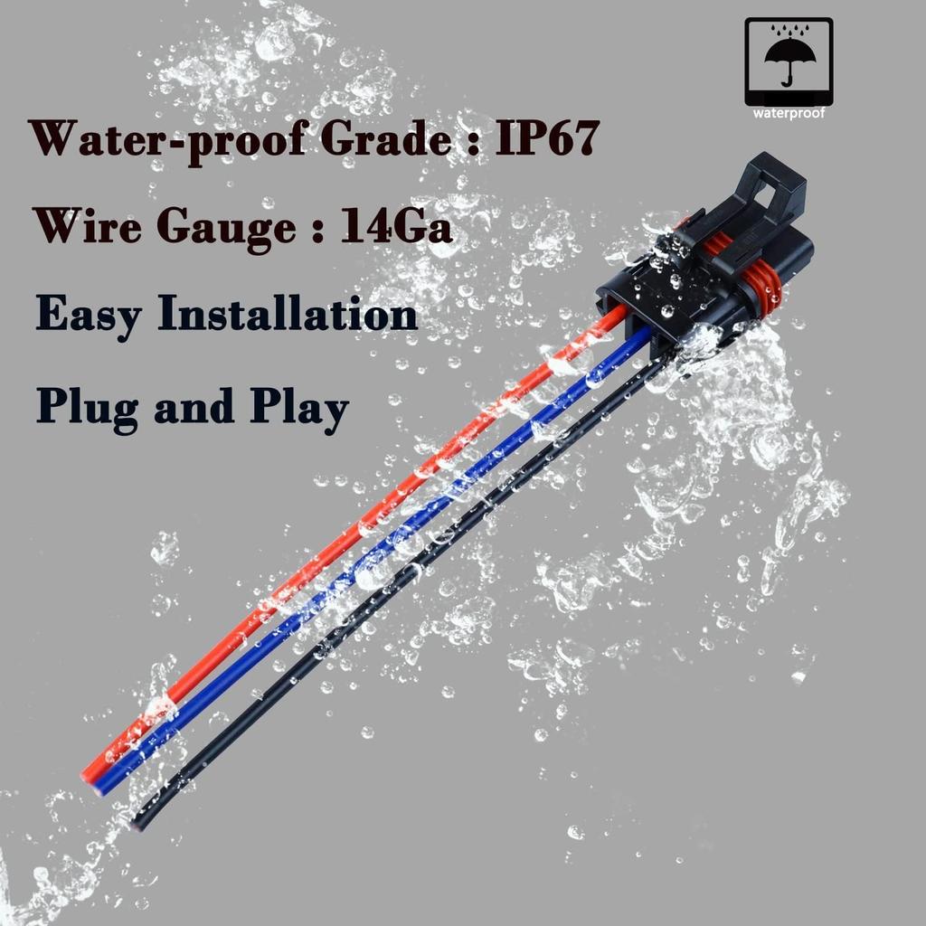 Pulse Plug Connector Pulse Bar Connectors Compatible With Polaris 2018 2024 Ranger XP 1000 RZR RS1 Pro General 1000 14 Ga Wire Accessory Plug