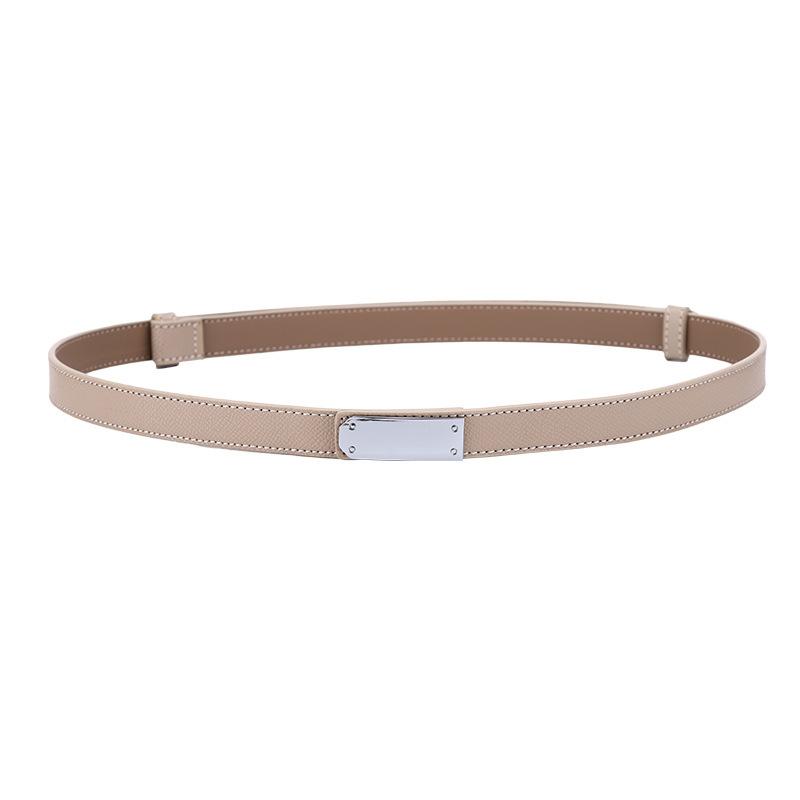 Ladies Belt Double-Sided Leather High-Quality Lock Buckle Waist Thin Belt With Dress Decorative Cowhide Belt Women