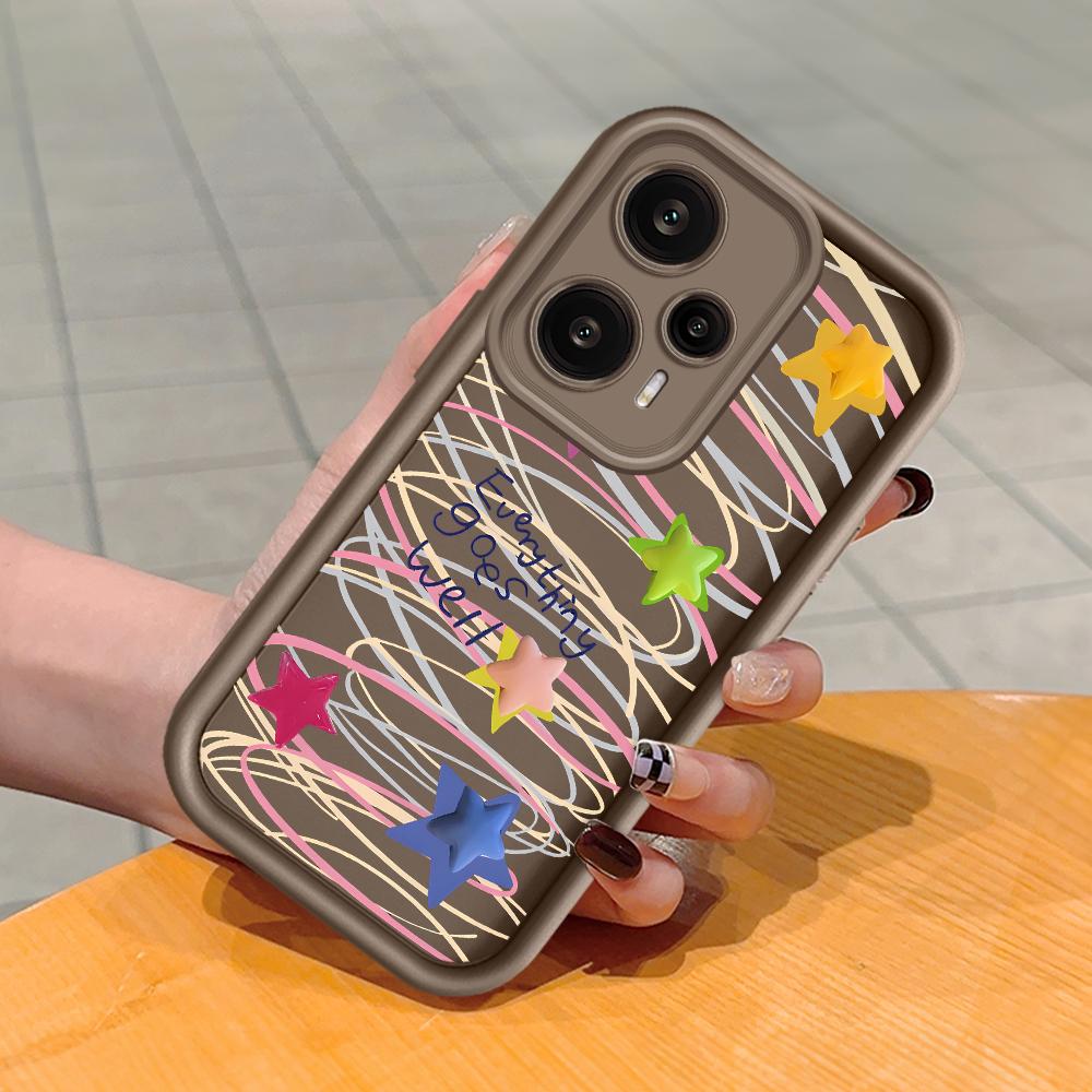 Soft Silicone Square Ladder Printing Pattern Phone Casing Full Cover Camera Shockproof Protection Rubber Case for Xiaomi Redmi