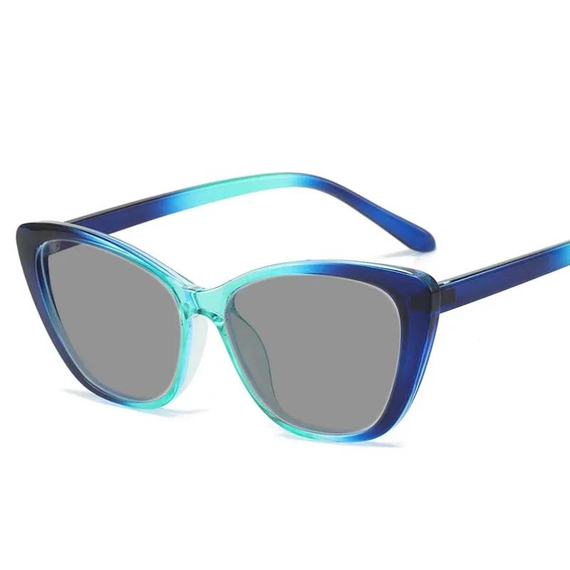 Fashionable Cat Eye Shape Presbyopic Sunglasses Travel Beach UV Protection Color Splicing Fashionable Eyeglasses 0 To +4.0 Lady Gentleman