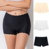Women's Sexy High-Waisted Slimming Seamless Bow Trim Pants Non-Rolling Wave High Stretch Ice Silk Anti-Chafing Solid Knitted