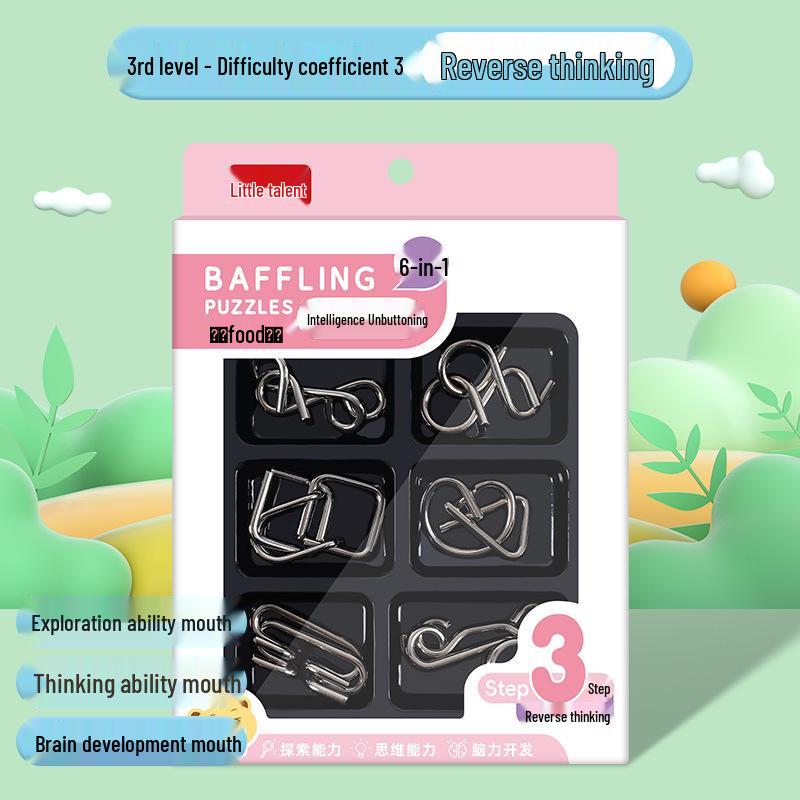 

Набор из 24 предметов: замок Конгминга и кольца Лубаня: Детские развивающие и логические игрушки для учеников начальной школы