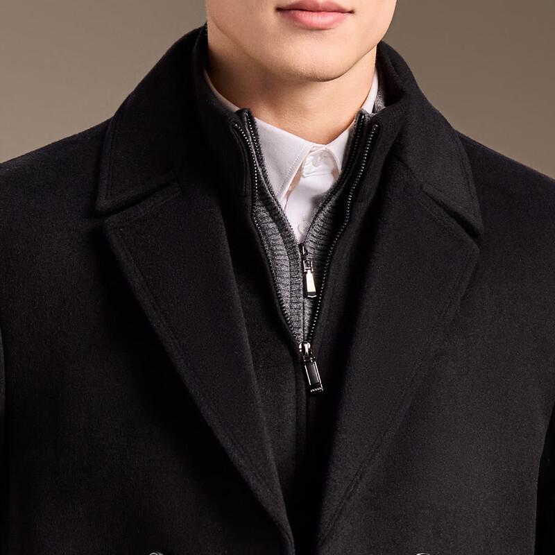 Antonio Men's Mid-Length Wool Blend Overcoat with Removable Down Liner