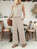 2026 Summer Women's Sleeveless Vest & Casual Long Pants Set - New European & American Fashion