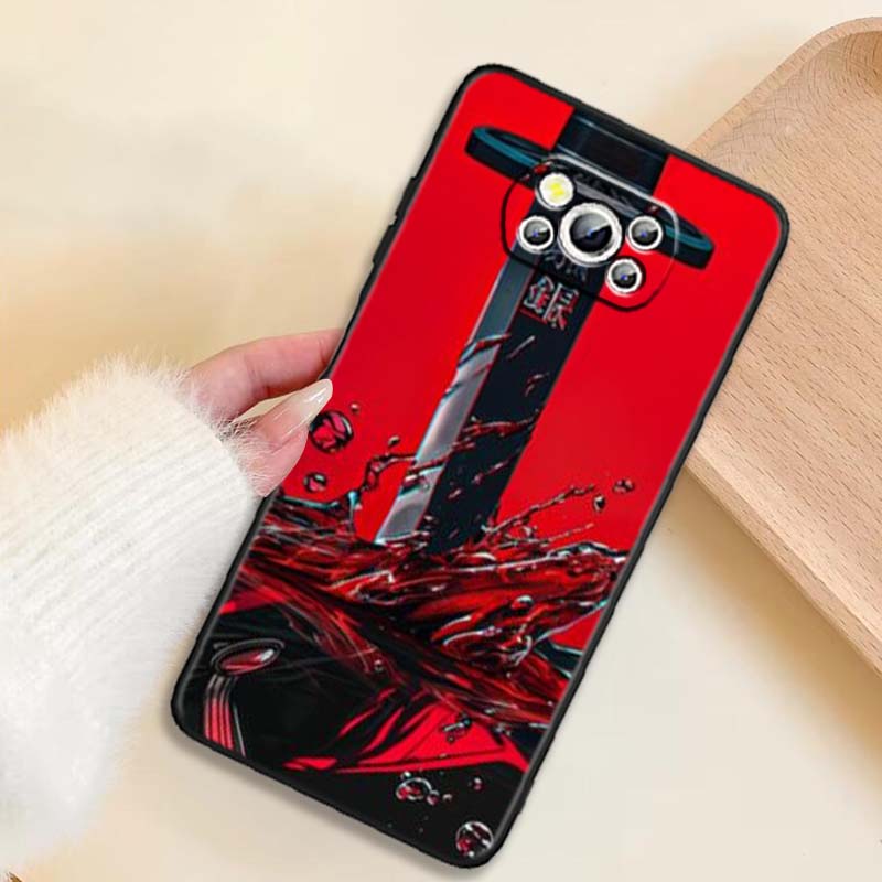 Ancient style swordsman Phone Case For Xiaomi Mi Poco F3 F4 F5 F6 X3 X4 X5 X6 X7 M3 M4 M5 M6 M7 GT Pro 5G Black