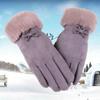 Warm gloves Suede women's students cute outdoor riding fleece thickened cold-proof autumn and winter gloves