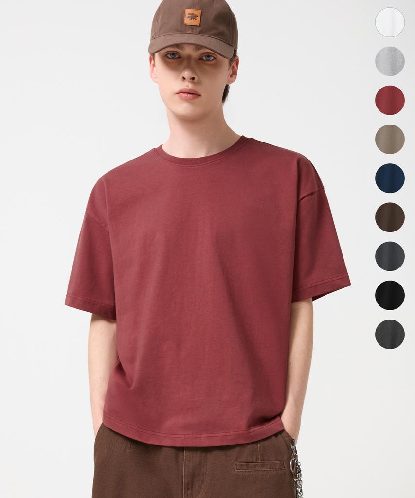 TRILLION [Special Feature] Essential Cp Double-Layered Cropped Short Sleeve T-Shirt_9 Colors (J Type)