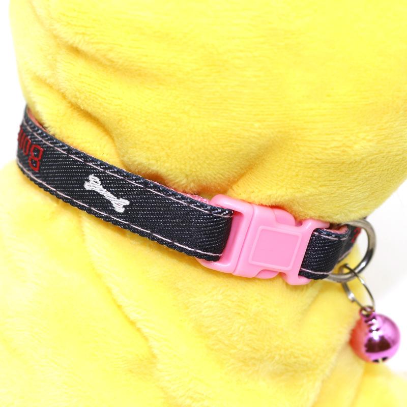 Pet Denim Collar Pet Bell Collar Cat Collar Dog Collar Applique Collar Jewelry