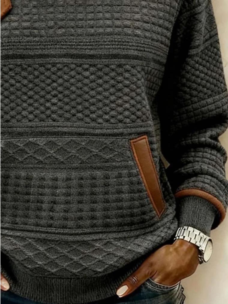 2026 Trendy Patchwork Denim Long-Sleeve Top for Women – European & American Autumn/Winter Fashion