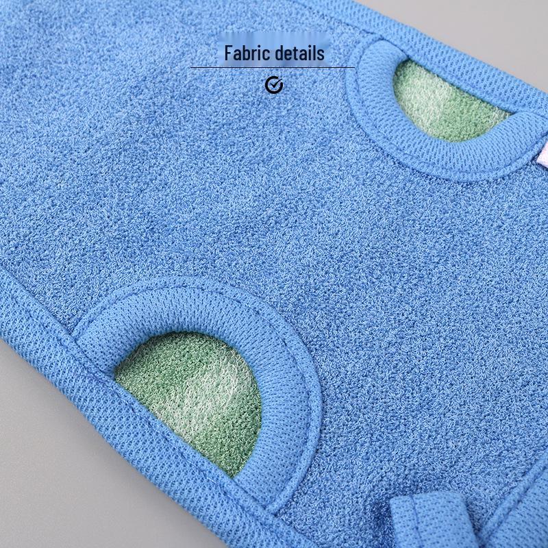 Korean Double-Sided Exfoliating Bath Towel for Women - No-Mud, Strong Stain Removal, and Foaming Finger-Tip Design