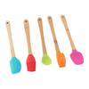 Heat Resistant Cookie Silicone Wooden Handle Mini Kicthen Utensils Spatula Cake Scraper Brush Baking Tools