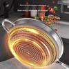 ZISIZ 32CM Stainless Steel Non-stick Wok
