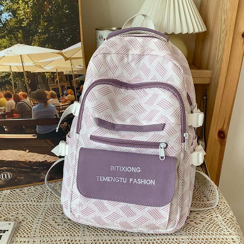 Children's Primary School Students Girls Color Blocking Backpack Middle School Students Junior High School Students Backpack