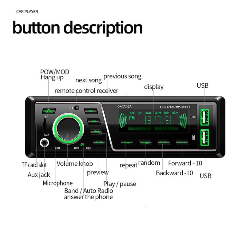 Handsfree Bluetooth-compatible Car MP3 Adapter Music Player FM Radio Transmitter