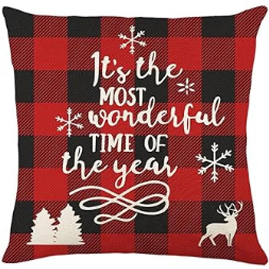 New Christmas Pillow Cover, Deer Snow Festival Decoration, Home Sofa, Living Room Pillow, Cushion Cover
