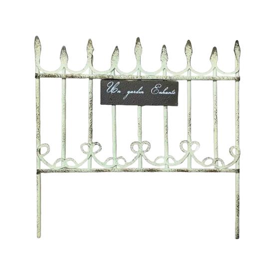 Vintage Iron Garden Fence Stake, Decorative Flower Bed Edging Landscape Border, Outdoor Yard Lawn Mini Fence Stake
