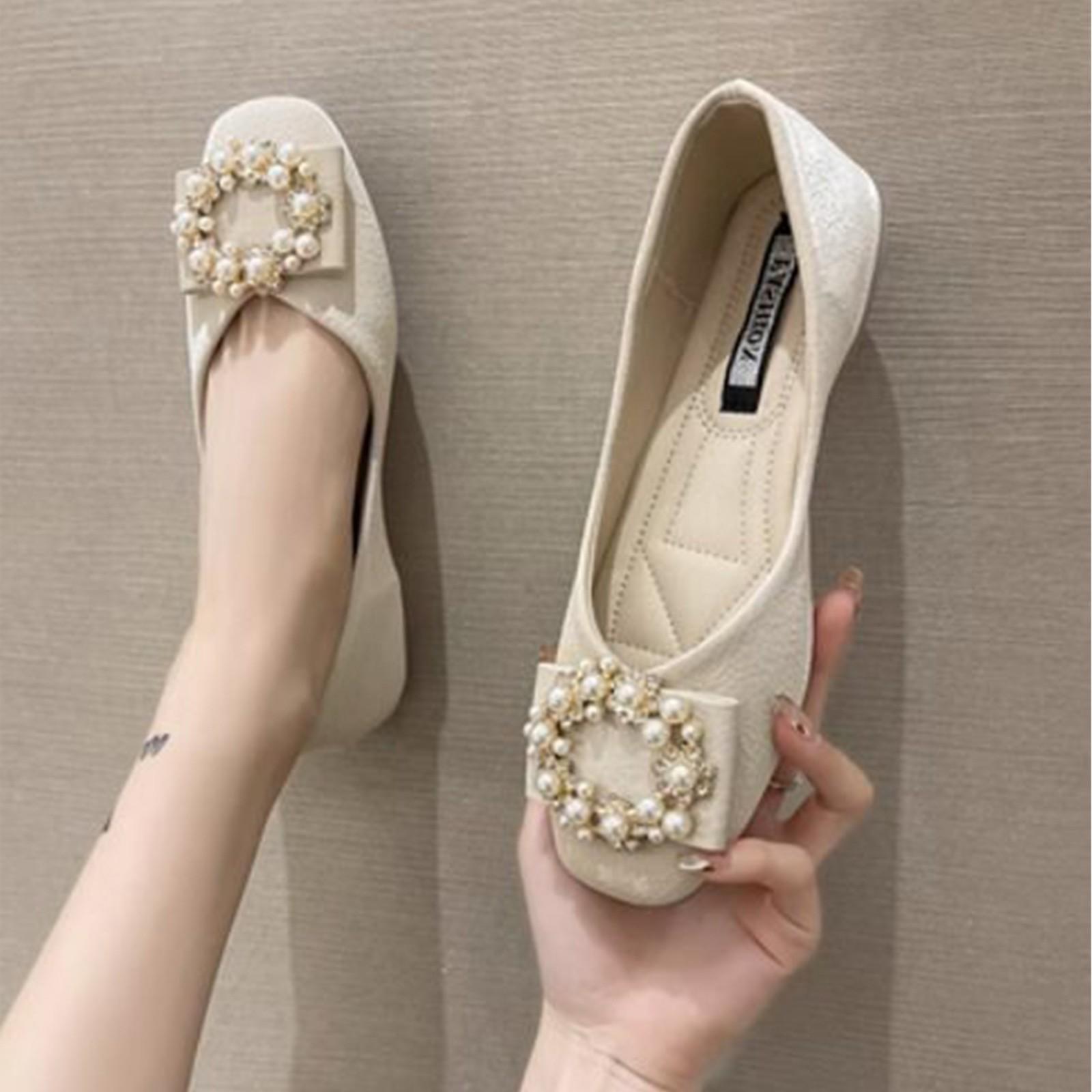 

Women s Versatile Soft,Soled Flat Shoes With Gentle Temperament 35 бежевий