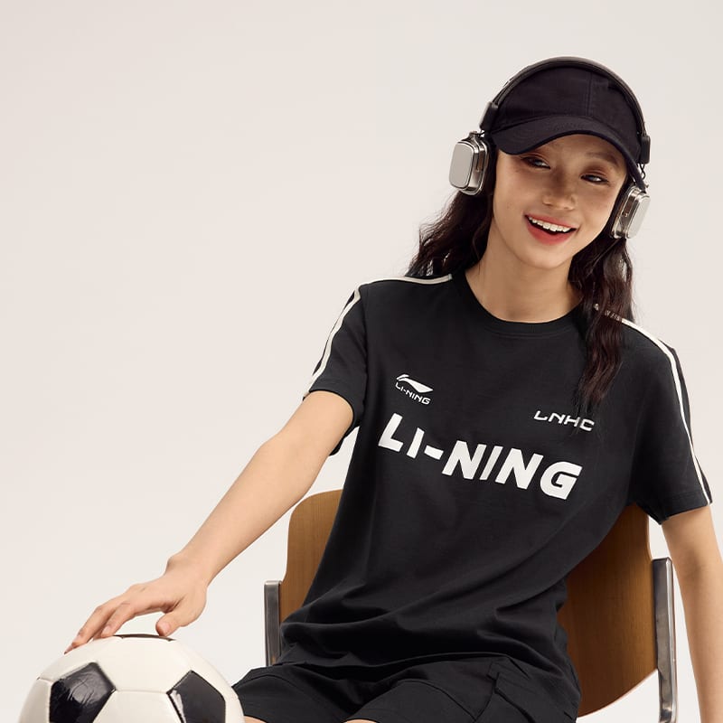 Li Ning Sports Life Collection T Shirt Women's Black AHSU712-2