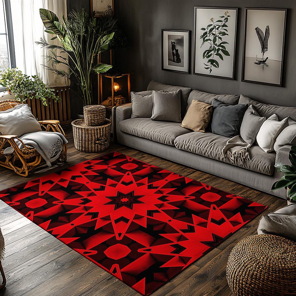 

Geometric Area Rug Modern Abstract Pattern Home Decor Non Slip Floor Mat Living Room Bedroom Carpet Washable Indoor Rug Accent 60cm x 90cm
