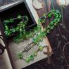 Long Gothic Necklace Cross Rosary Necklace with Vibrant Beads Stand Out Holy Jewelry Charm Ornament for Birthday Wedding