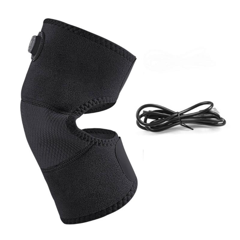 

Knee Massager 3 Heating Levels Knee Heating Pad USB Heated Knee Brace Heated Knee Wrap Electric Massage Knee Pad чорний