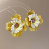 Korean Style Exaggerated Ear Pendant Oil Drip Floral Ear Studs Colorful Flower Earrings  Daily