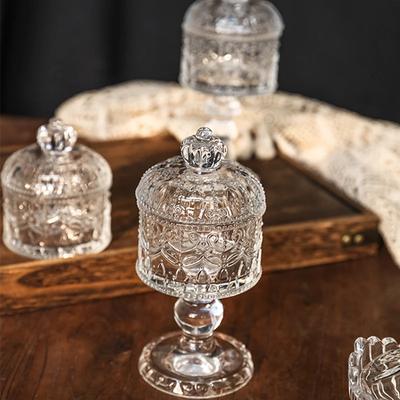 Leichter Luxus Relief Glasbehälter Köstliche Nachmittagstee Snacks Tassen Haushalt Niedliche Bonbondose Kreative Desktop Aufbewahrungsdekoration