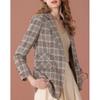 Elegant Women's Plaid Long Sleeve Short Jacket