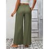Independent Station Women's Solid Color Loose High Waist Wide Leg Cotton and Linen Trousers for Women