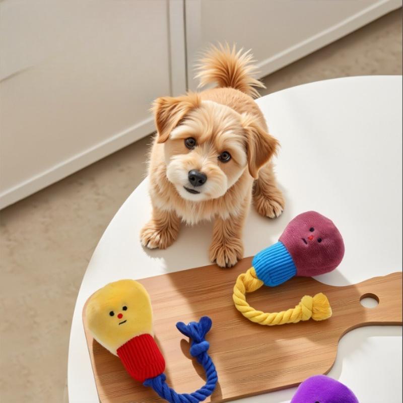 Dog Chewing Plush Toy Cute Bite Resistant Light Bulb Teeth Cleaning Puppy Toy Interactive Plush Stuffing Dog Toy Supplies