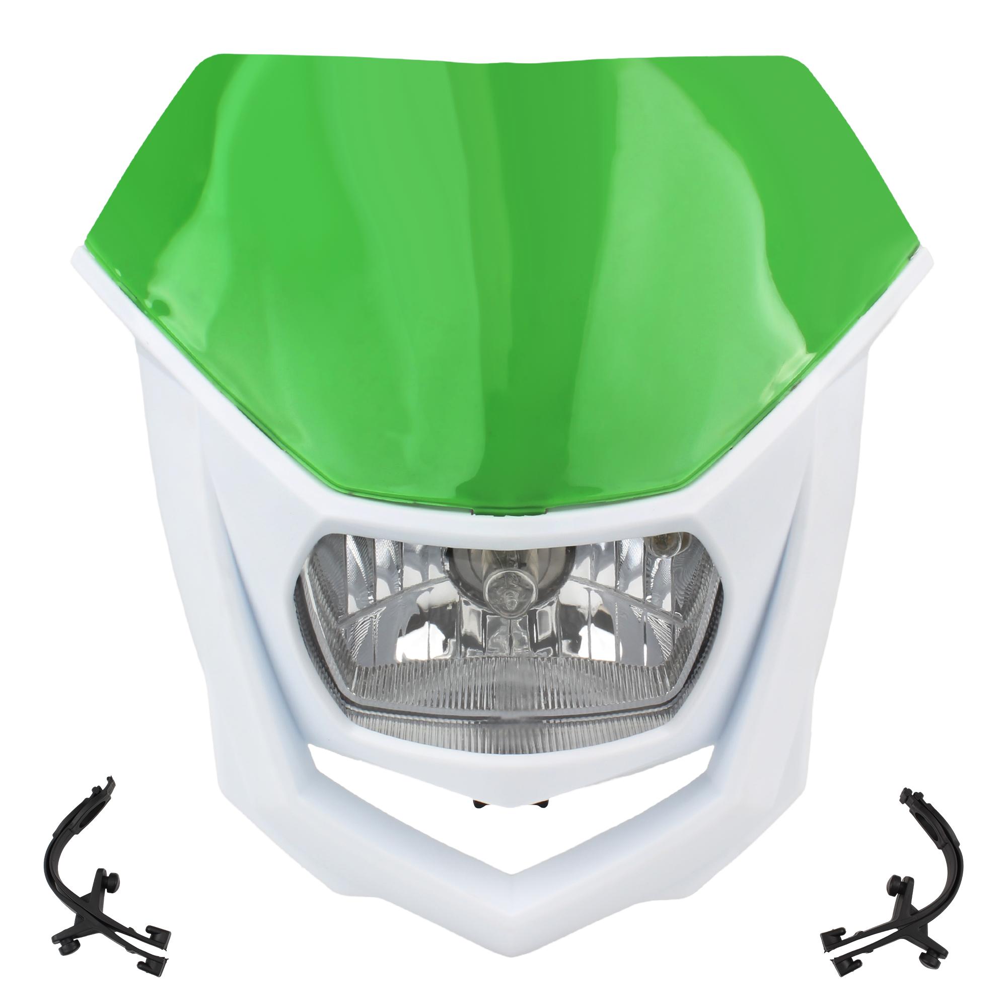 

Мотоциклетная фара Галогенная лампа для Honda CRF Suzuki Kawasaki KLX150 Yamaha WR450 Универсальные Аксессуары Эндуро Мотокросс зелёный