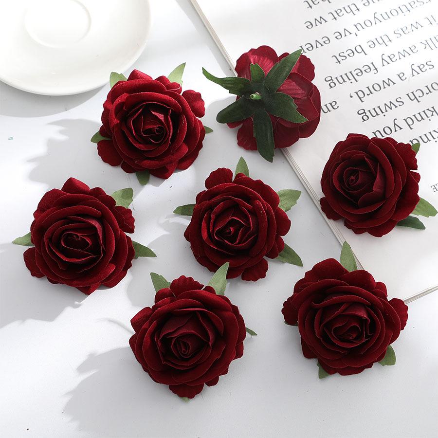 Premium Velvet Artificial Rose Heads for DIY Brooches and Clothing Accessories