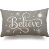 New Christmas Style Simple Letter Double-sided Printed Linen Pillow for Home Decoration, Sofa Waist Pillowcase