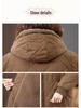 Mid-Length Women's Fleece-Lined Cotton Jacket: 2024 Retro Casual, Loose, Warm, and Thickened Winter Coat.