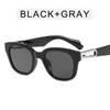 2022 Retro European & American Blue Transparent Hook Style Sunglasses for Women