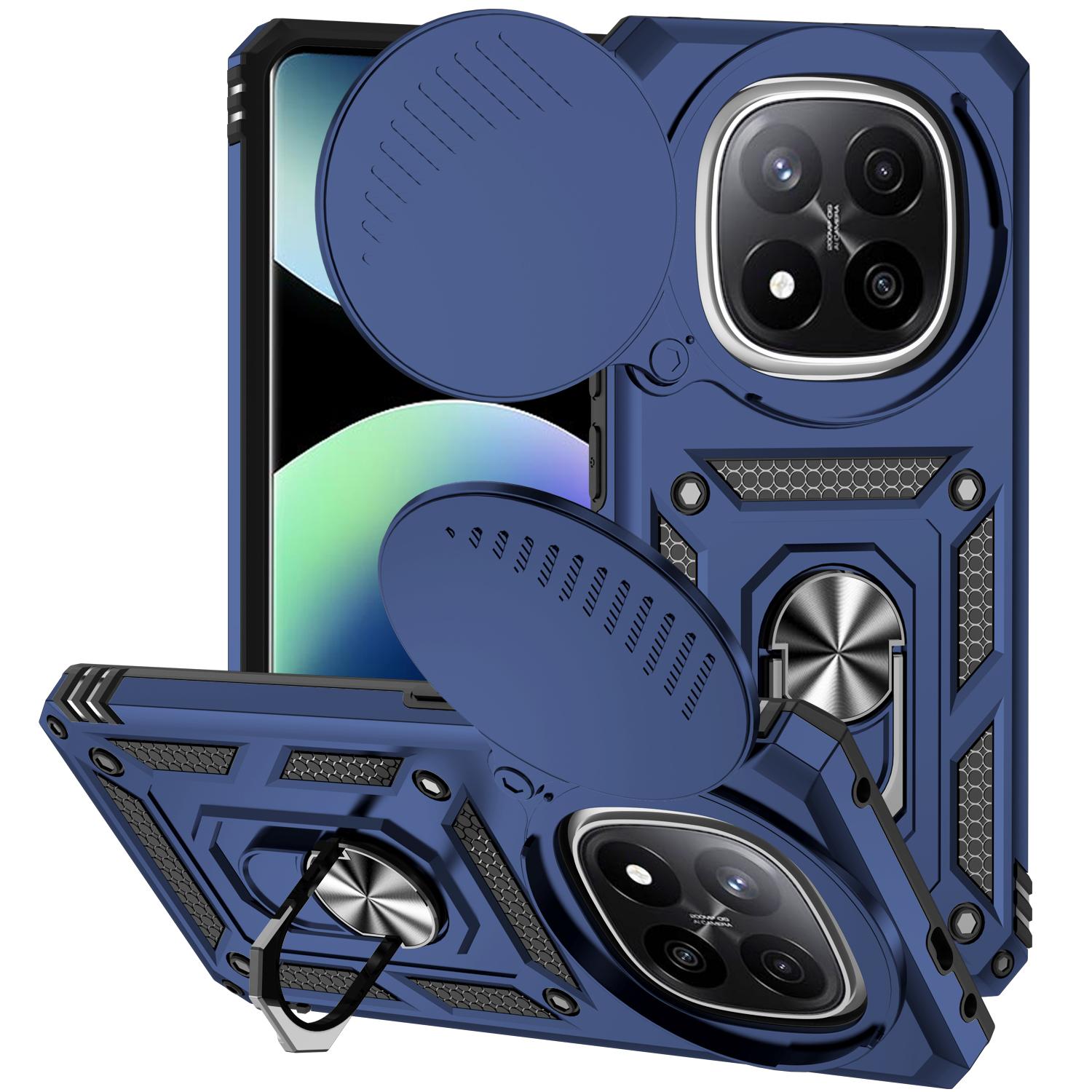 

For Xiaomi Redmi Note 14 Pro Plus 5G Case Magnetic Ring Stand Holder Armor Cover For Redmi Note 14 Pro+ Camera Protect Funda Redmi Note14 ProPlus синий